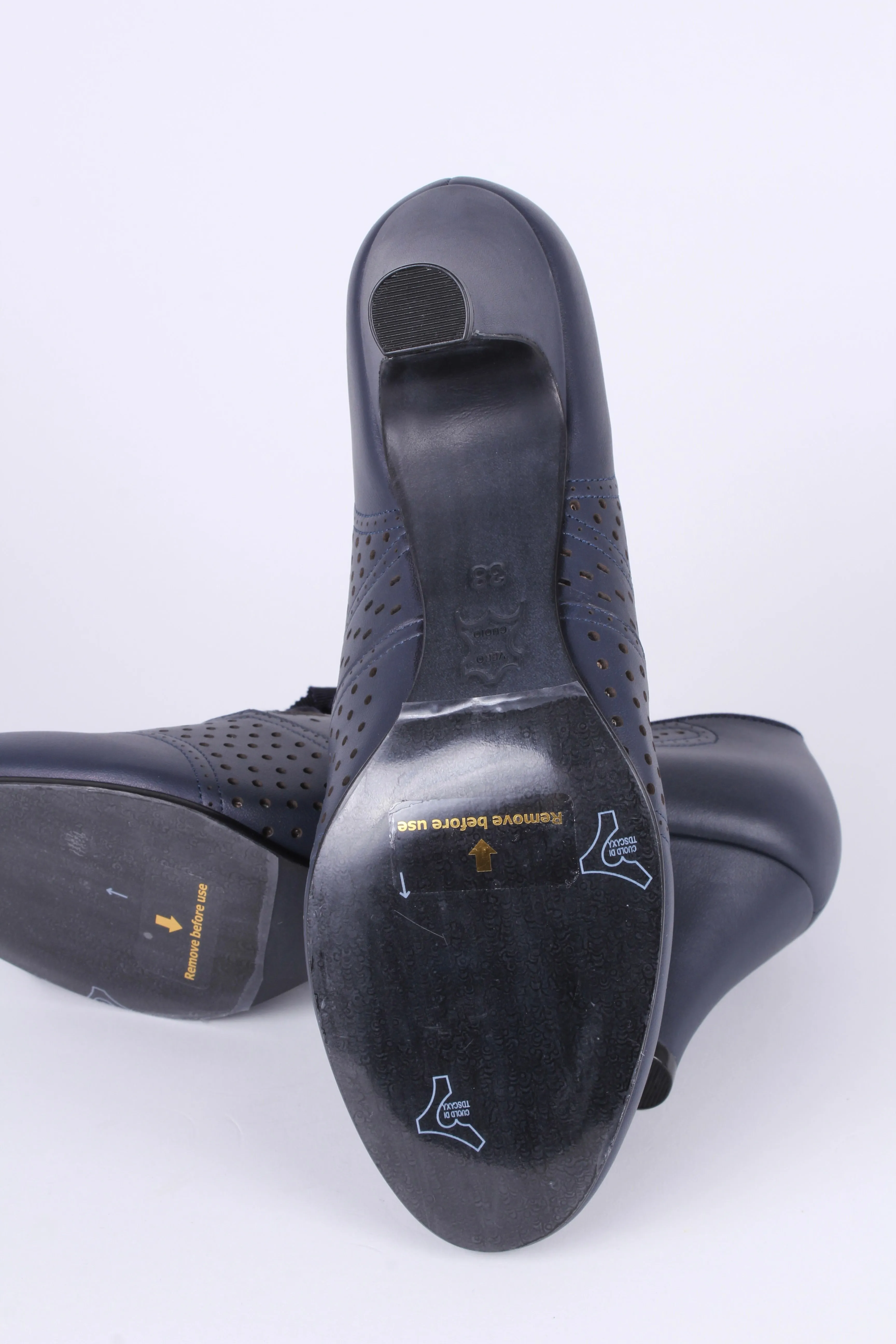 1930s everyday oxford high heel shoes - Marine Blue - Marie