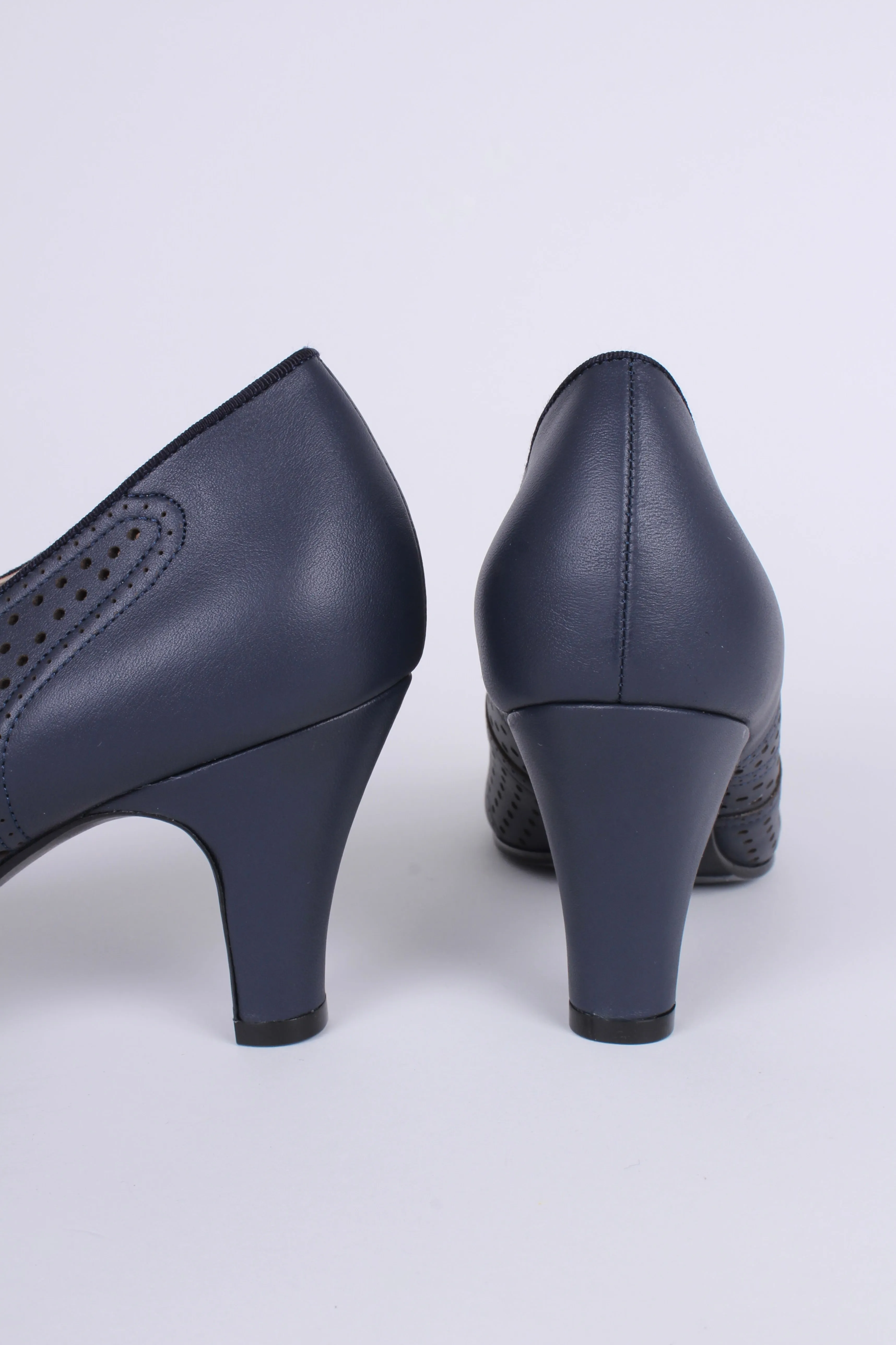 1930s everyday oxford high heel shoes - Marine Blue - Marie