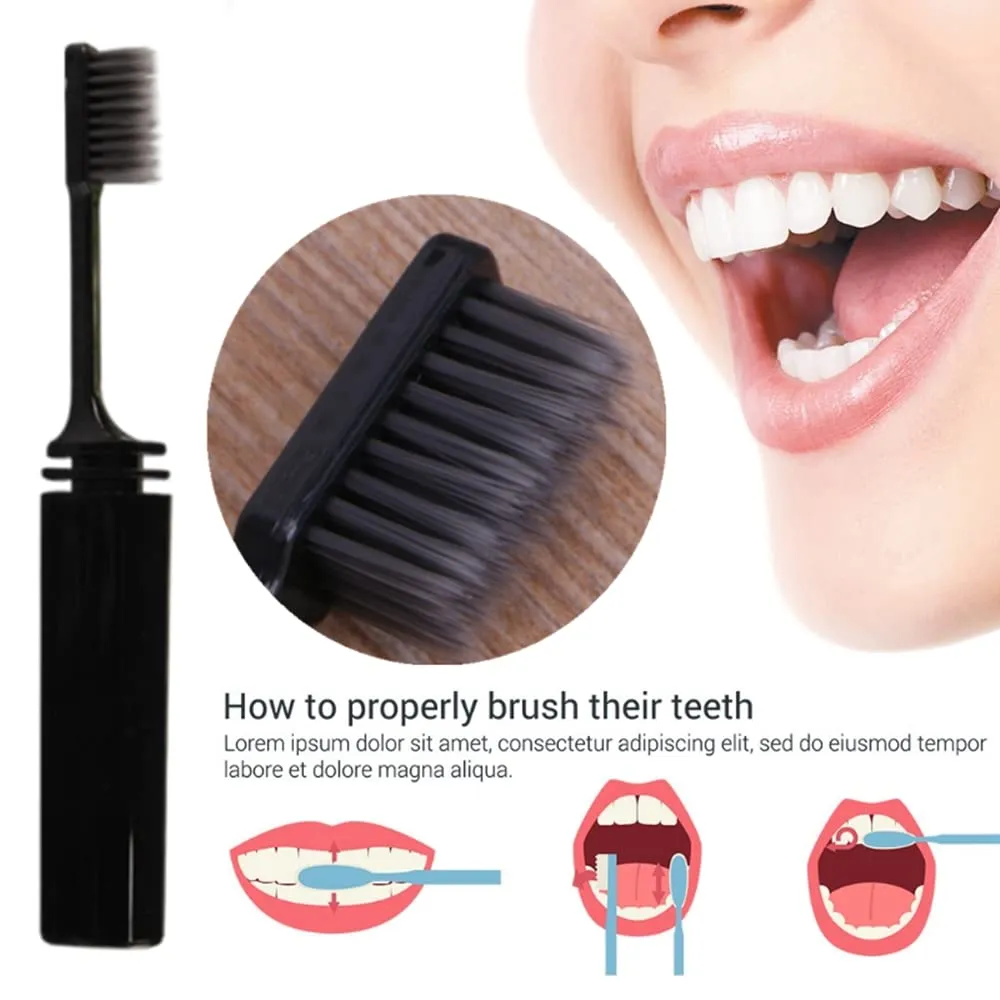 3 Pieces Folding Travel Toothbrush Portable Toothbrush Mini Portable Folding Soft Toothbrush for Camping Hiking and Backpacking