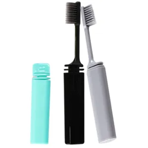 3 Pieces Folding Travel Toothbrush Portable Toothbrush Mini Portable Folding Soft Toothbrush for Camping Hiking and Backpacking