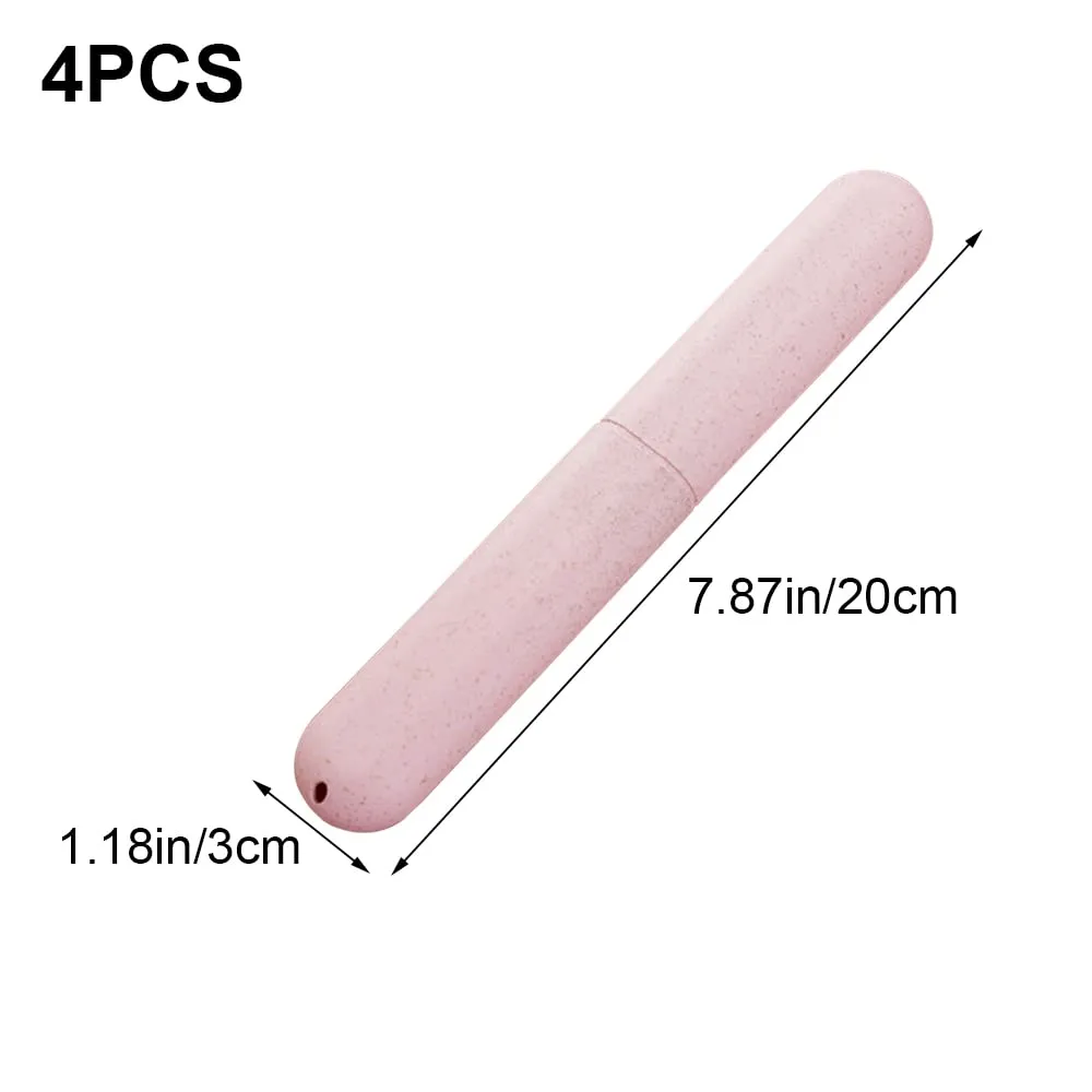 4 Pcs Toothbrush Storage Cases Portable Travel Toothbrush Cases Reusable Toothbrush Boxes for Holidays Hiking Camping Business Trip