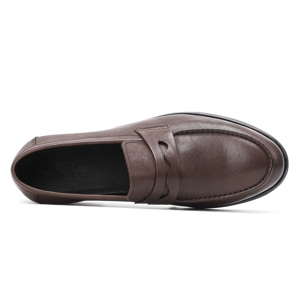 6 CM/2.36 Inches CMR CHAMARIPA Men's Shell Cordovan Height Increasing Loafers – Brown