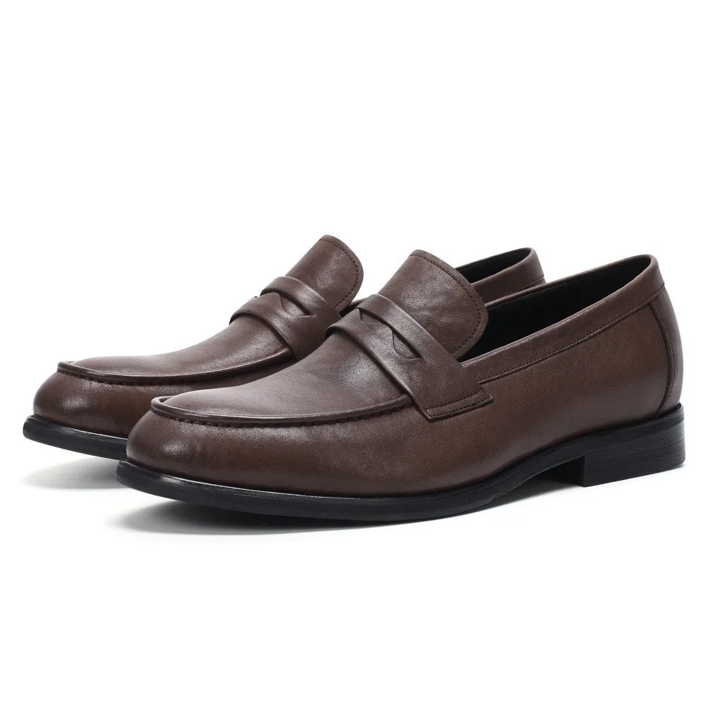 6 CM/2.36 Inches CMR CHAMARIPA Men's Shell Cordovan Height Increasing Loafers – Brown