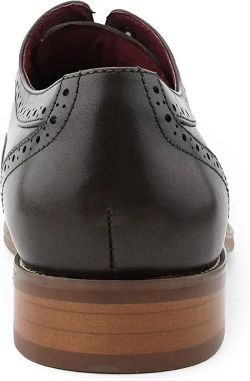 Ag114 Brown Oxford Shoes Men’s Leather Cap Toe