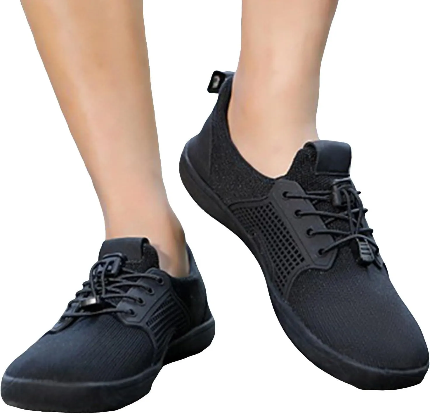 Arch Support Orthopedic Sneakers for Women Breathable Zero Drop Adjustable Barefoot Shoes Fly Woven Mesh Shoe