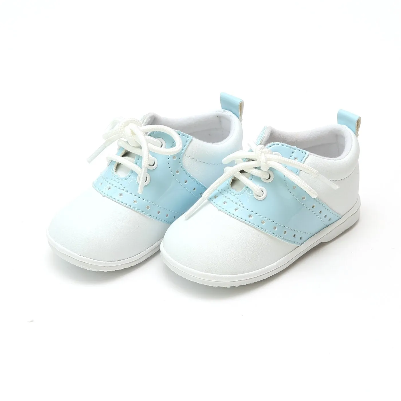 Austin Leather Saddle Oxford Shoe - Patent Sky Blue