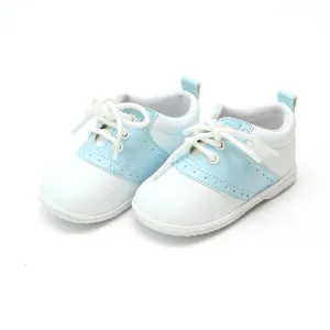 Austin Leather Saddle Oxford Shoe - Patent Sky Blue