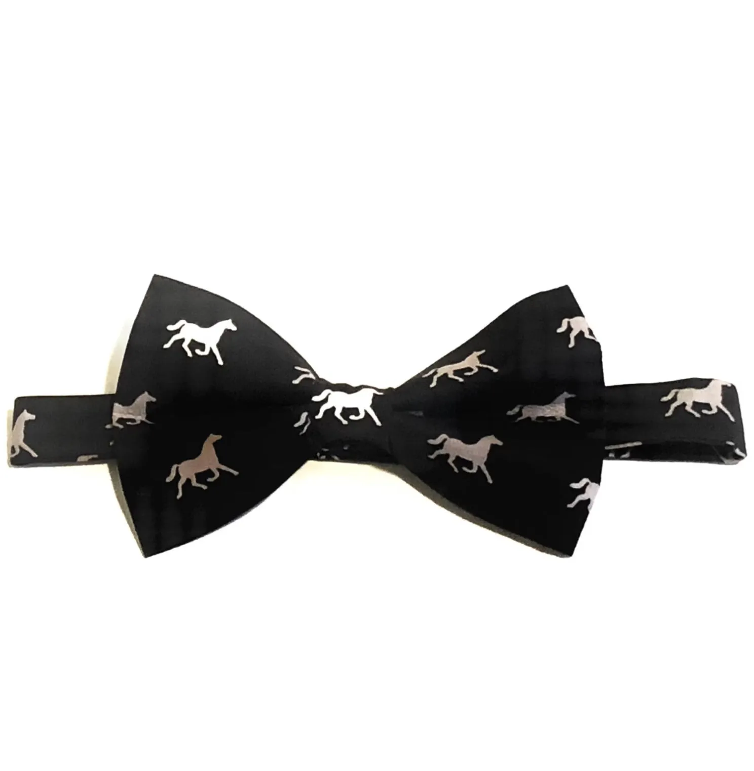 Blue Race Day Horses Self Tie Bow Tie