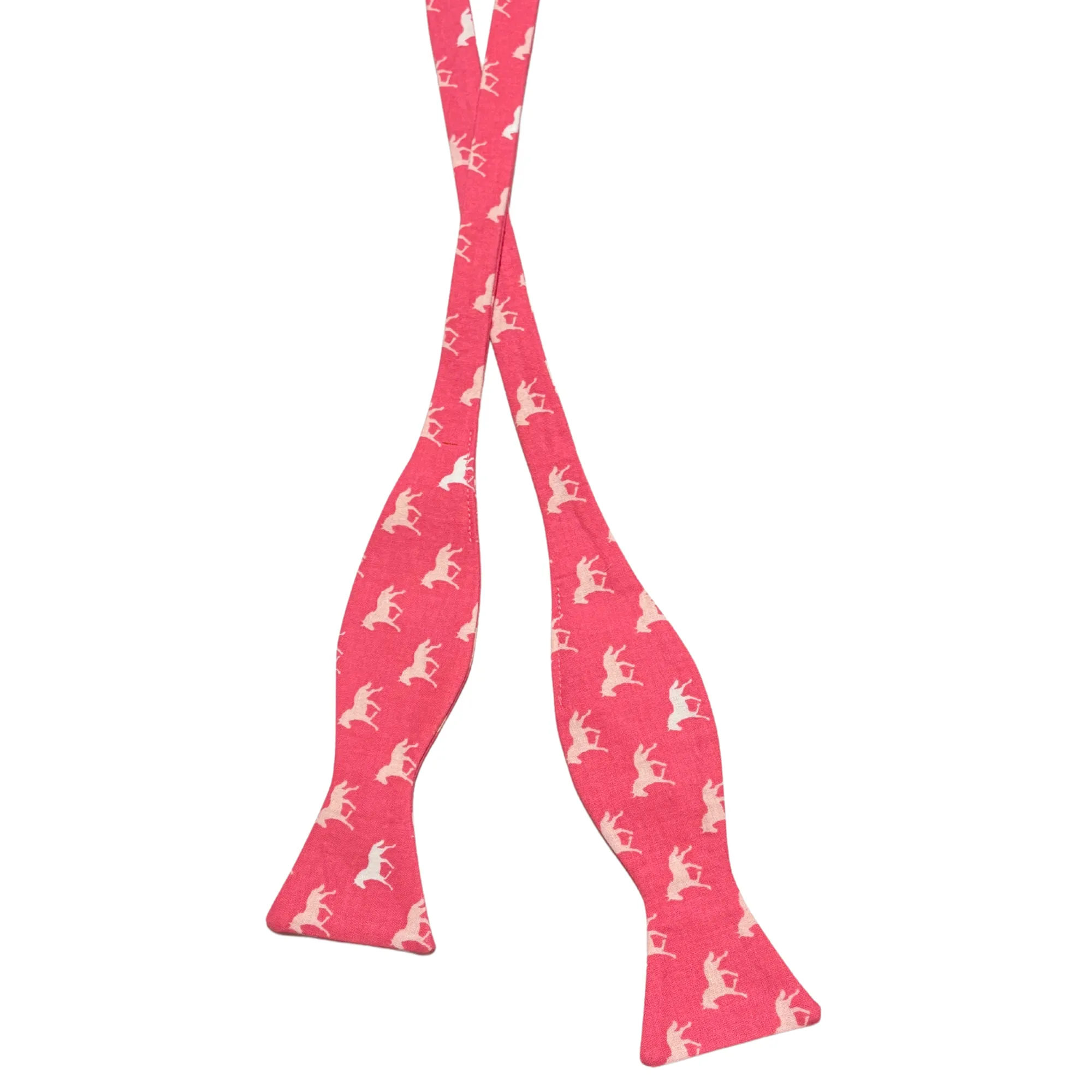 Blue Race Day Horses Self Tie Bow Tie