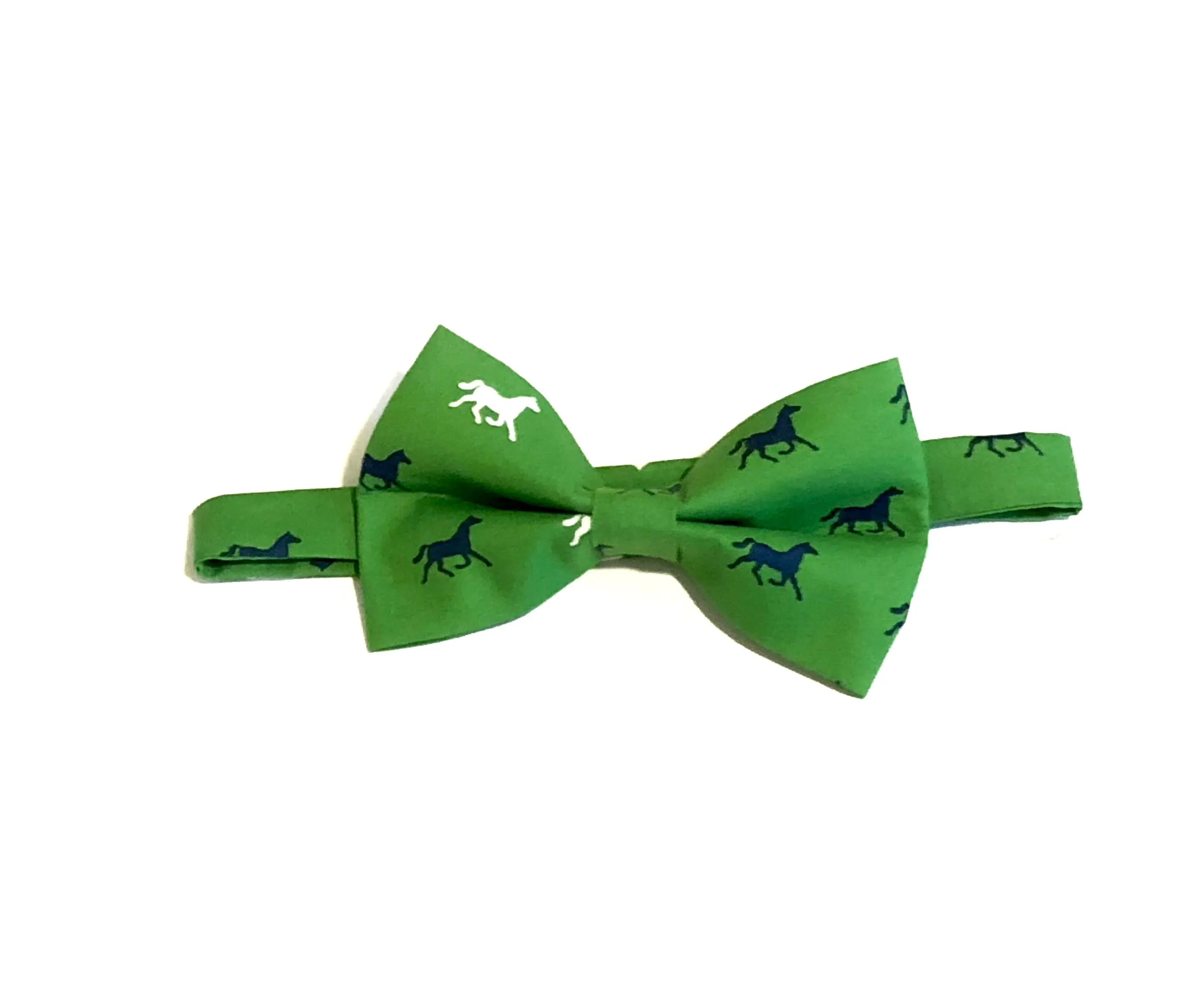 Blue Race Day Horses Self Tie Bow Tie