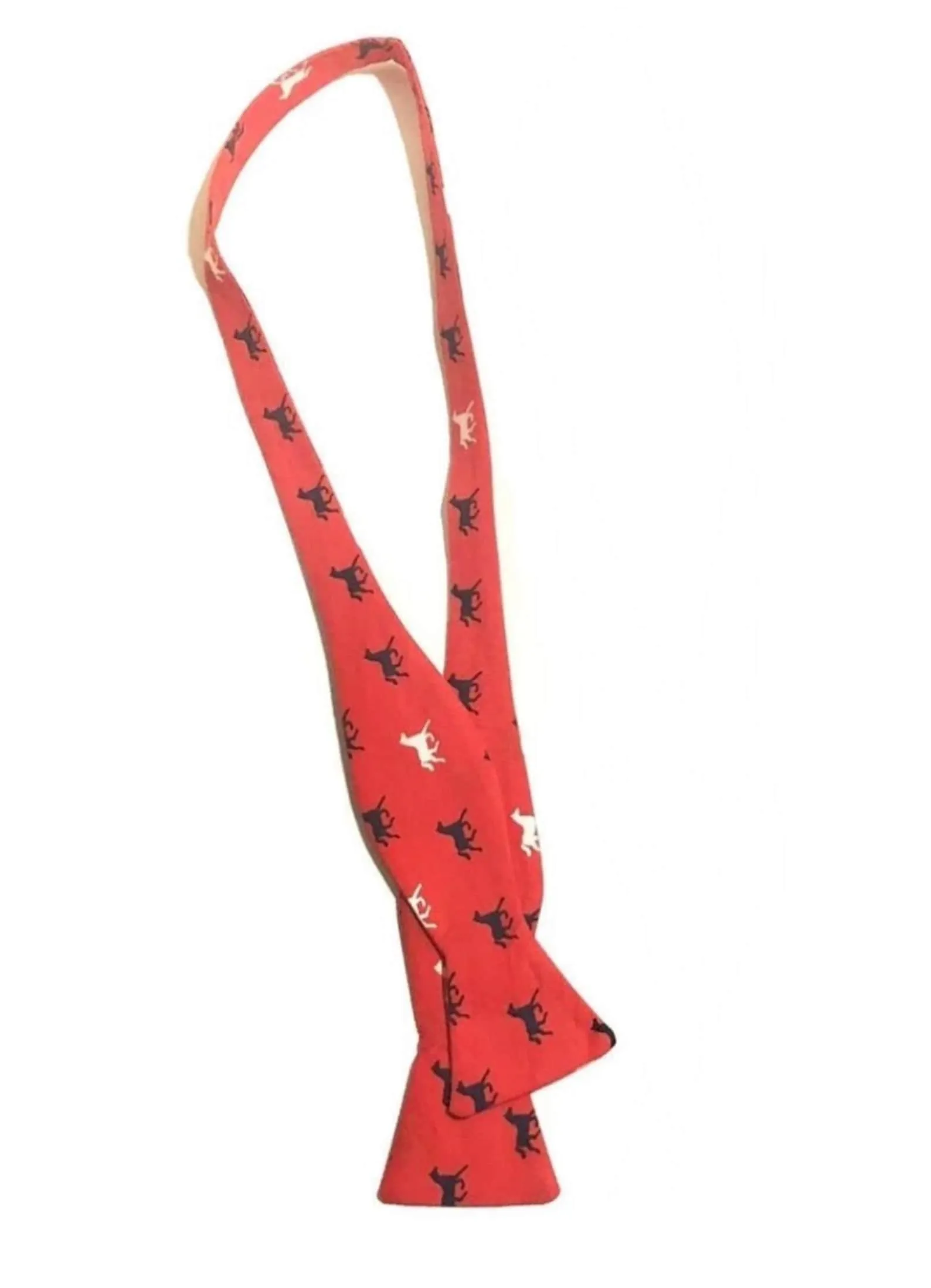 Blue Race Day Horses Self Tie Bow Tie