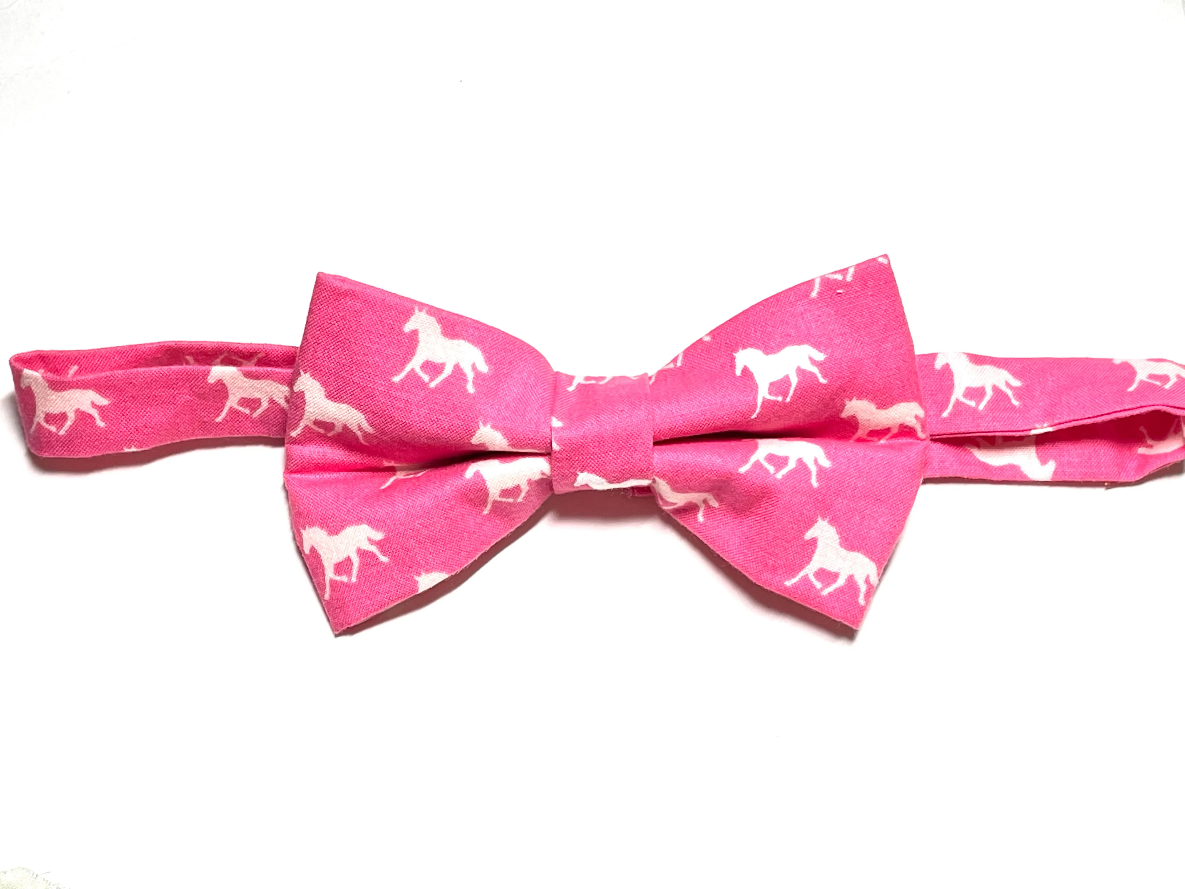 Blue Race Day Horses Self Tie Bow Tie