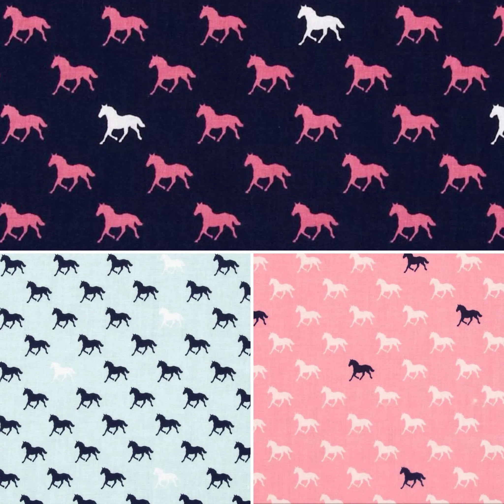 Blue Race Day Horses Self Tie Bow Tie