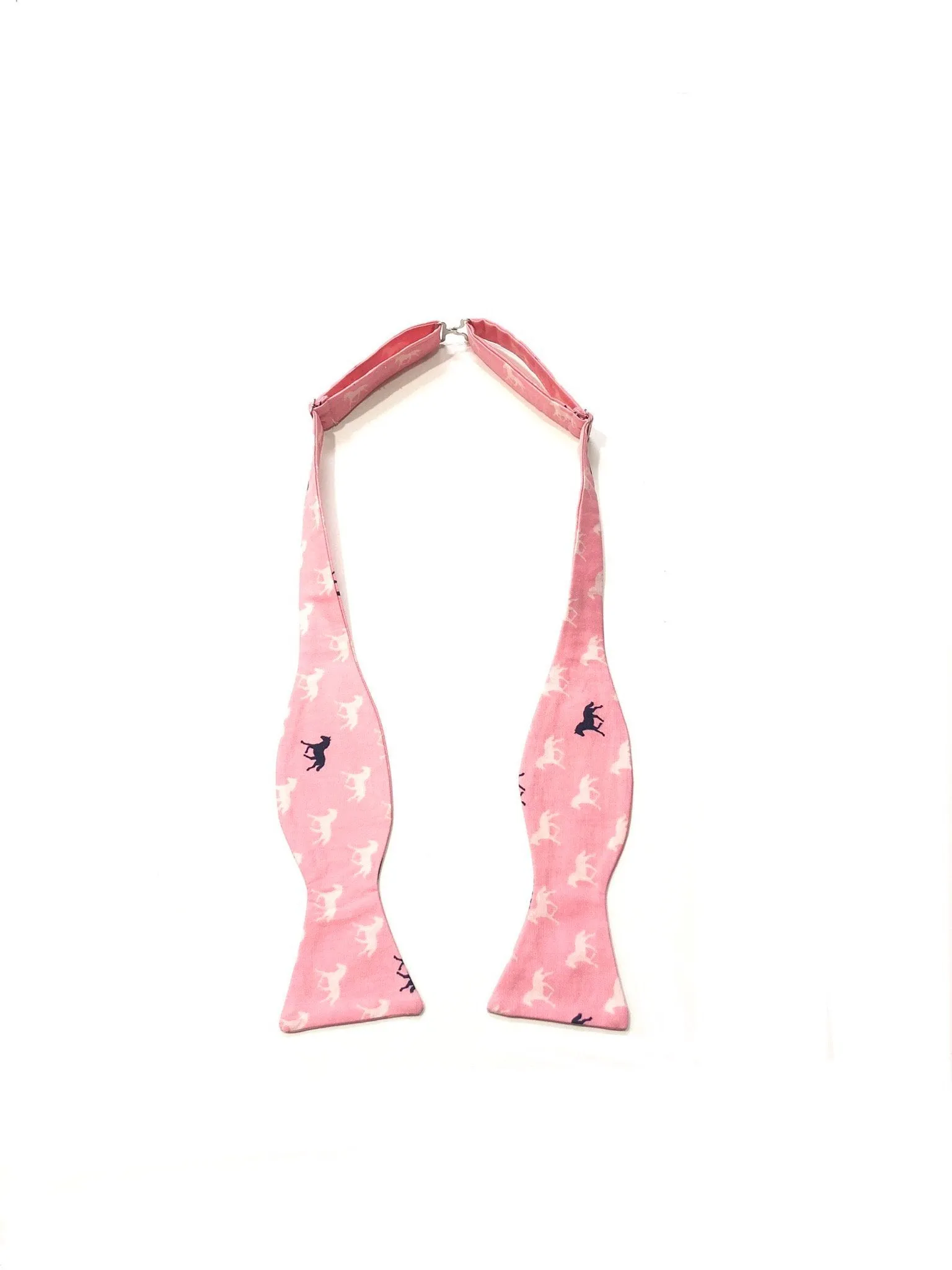 Blue Race Day Horses Self Tie Bow Tie