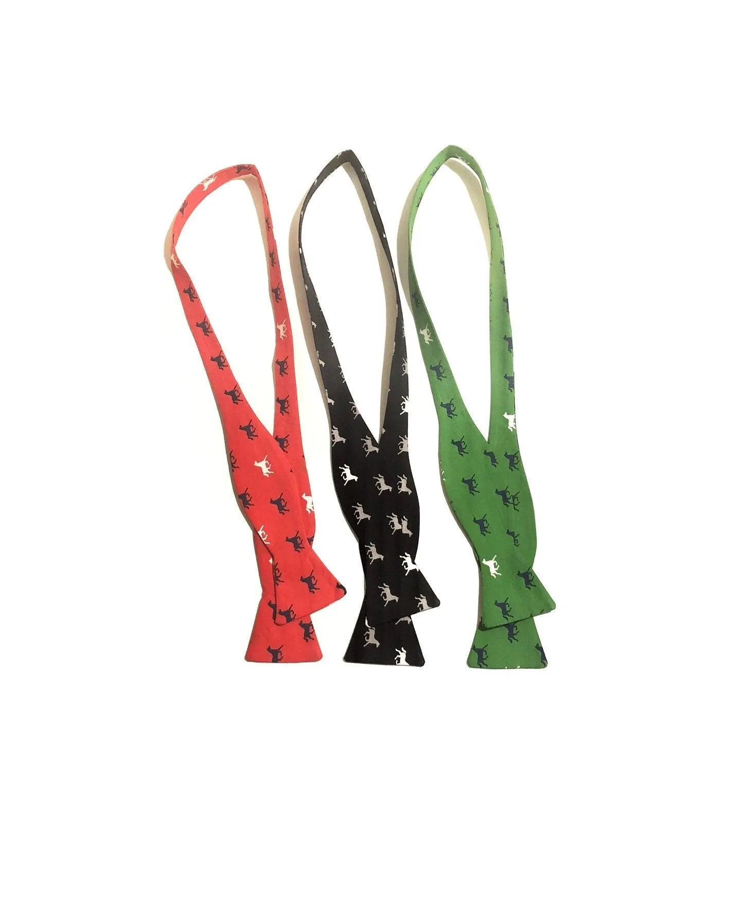 Blue Race Day Horses Self Tie Bow Tie