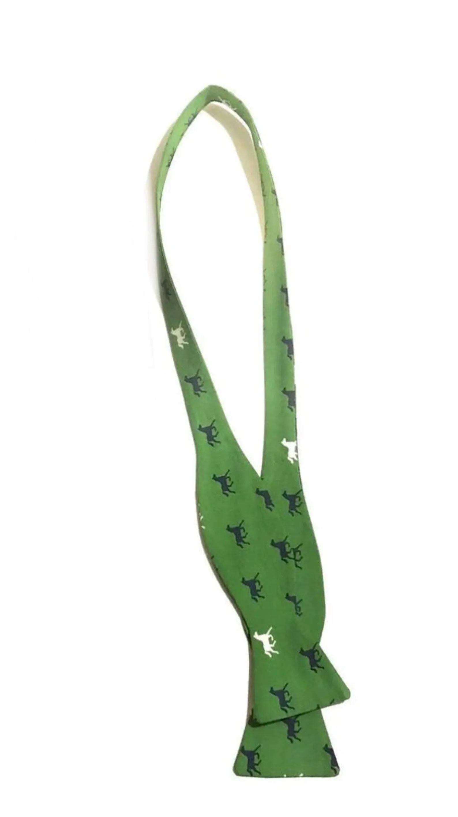 Blue Race Day Horses Self Tie Bow Tie