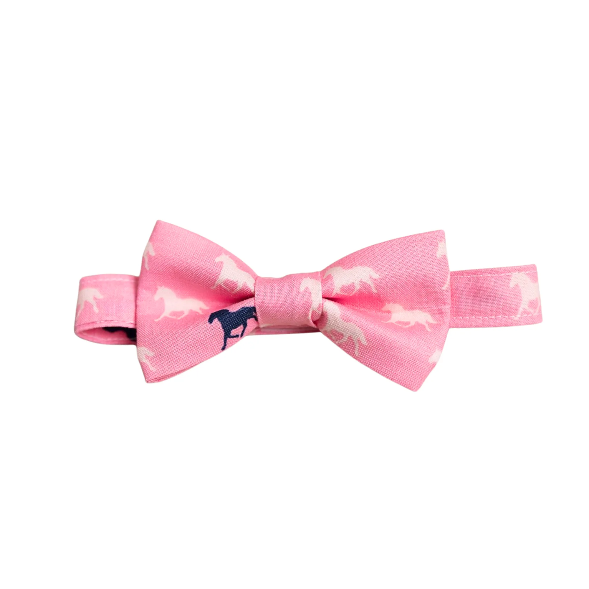 Blue Race Day Horses Self Tie Bow Tie