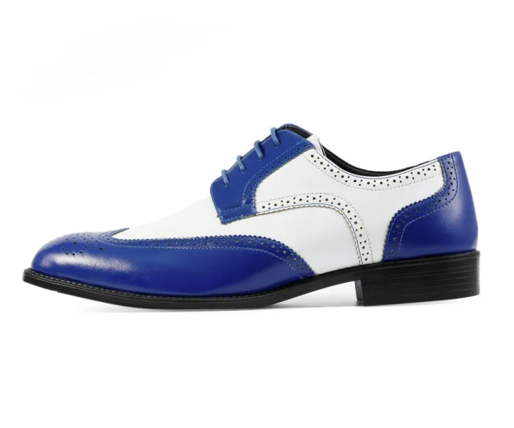 Bolano Elwyn Royal Blue Men's Pu Leather Derby Shoes