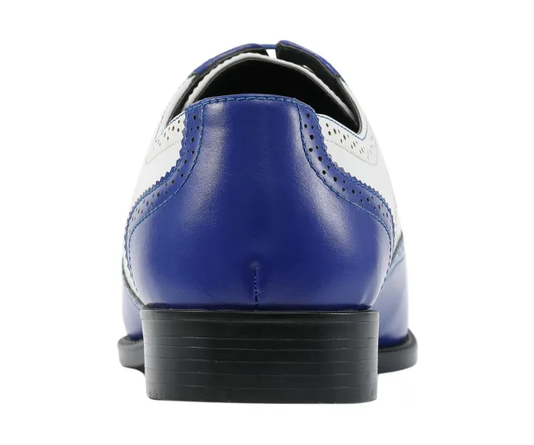 Bolano Elwyn Royal Blue Men's Pu Leather Derby Shoes
