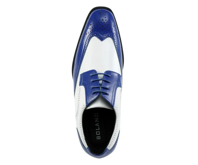 Bolano Elwyn Royal Blue Men's Pu Leather Derby Shoes