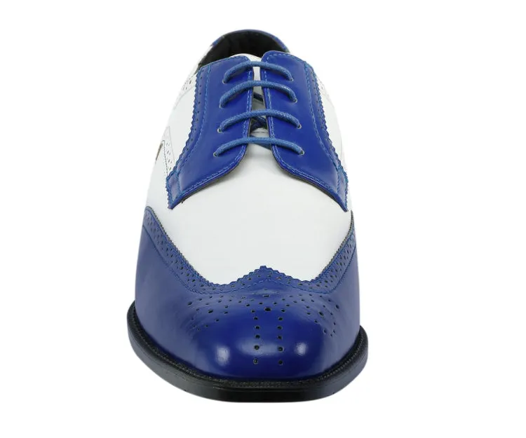 Bolano Elwyn Royal Blue Men's Pu Leather Derby Shoes