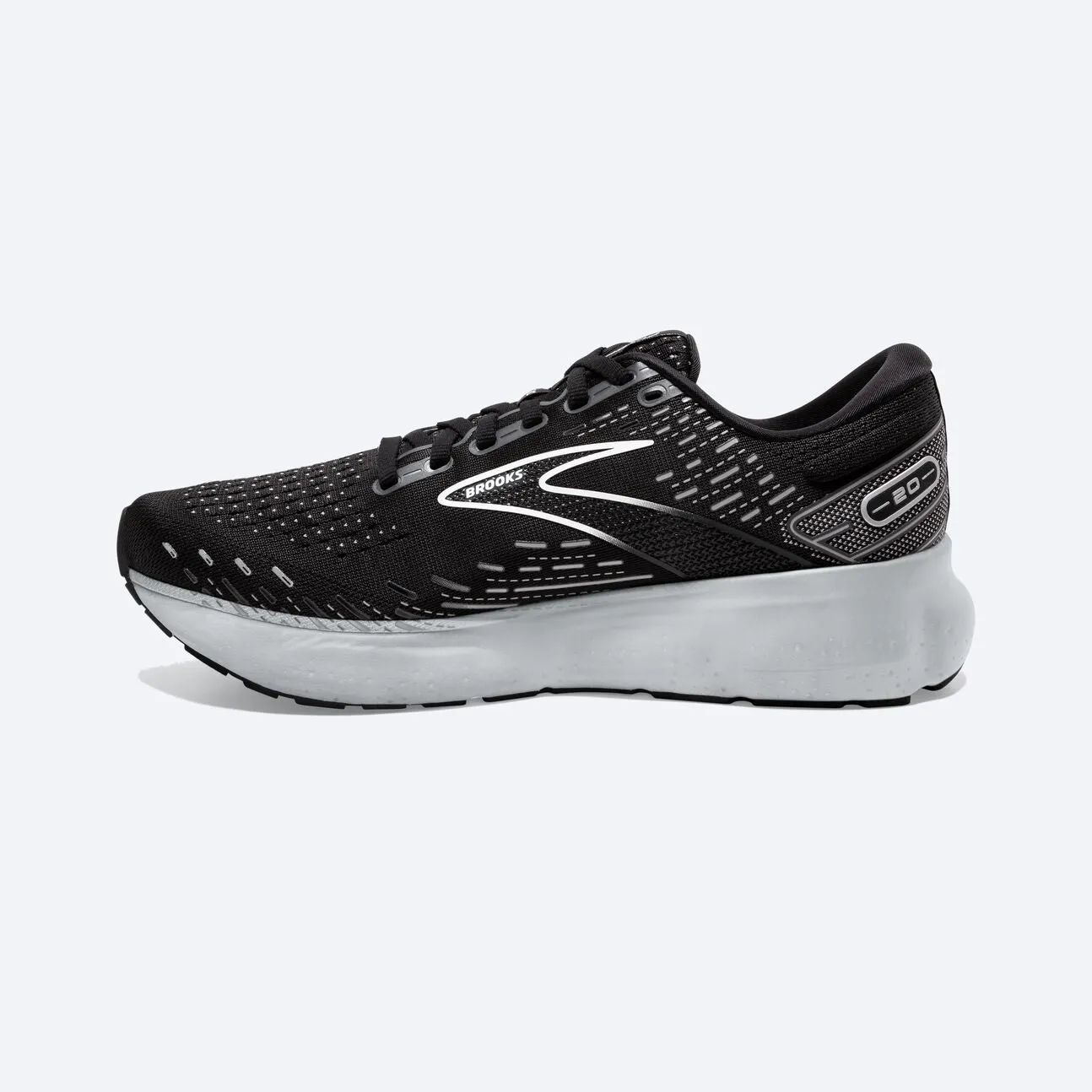 Brooks Mens Glycerin 20- Black/White/Alloy (1103821D059)