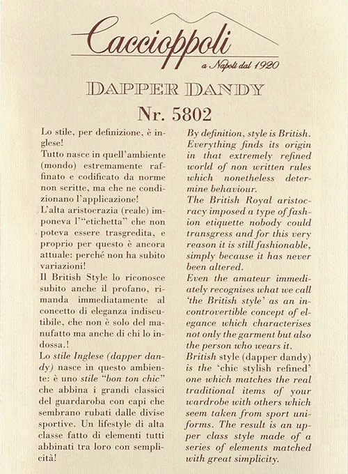 Caccioppoli Dapper Dandy Duffon Blue Wool Jacket