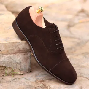 DapperFam Rafael in Dark Brown Men's Lux Suede Oxford