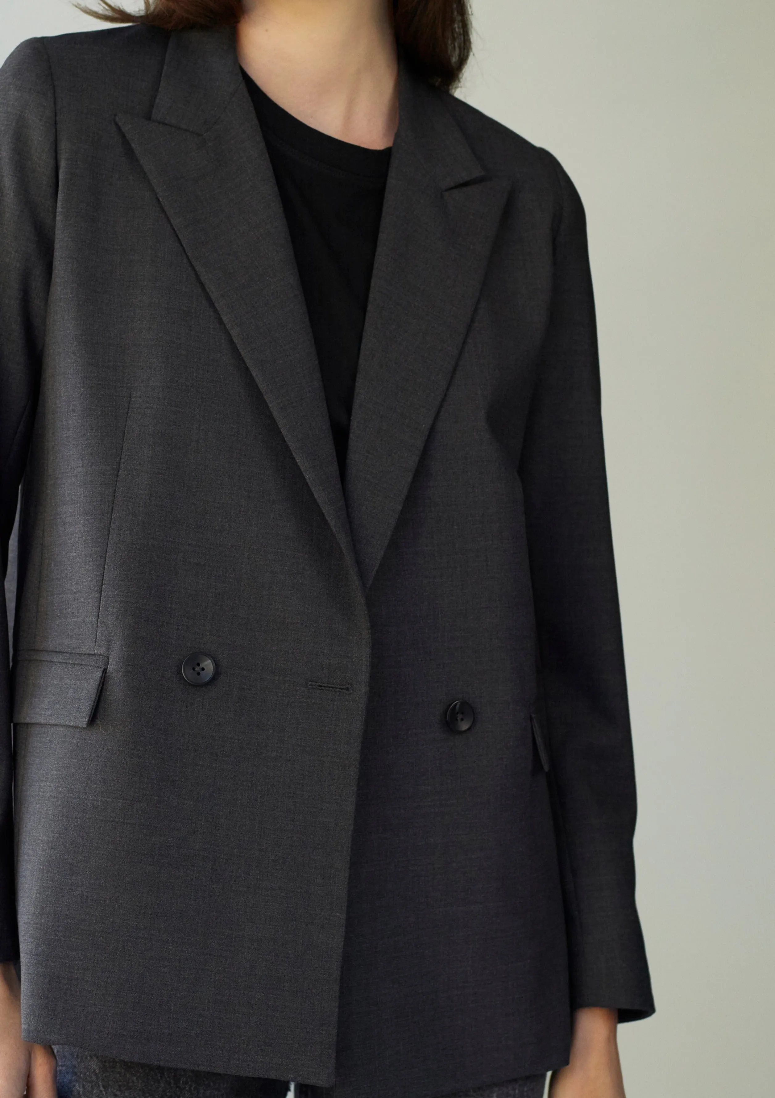 Dark Gray Blazer in Italian Wool