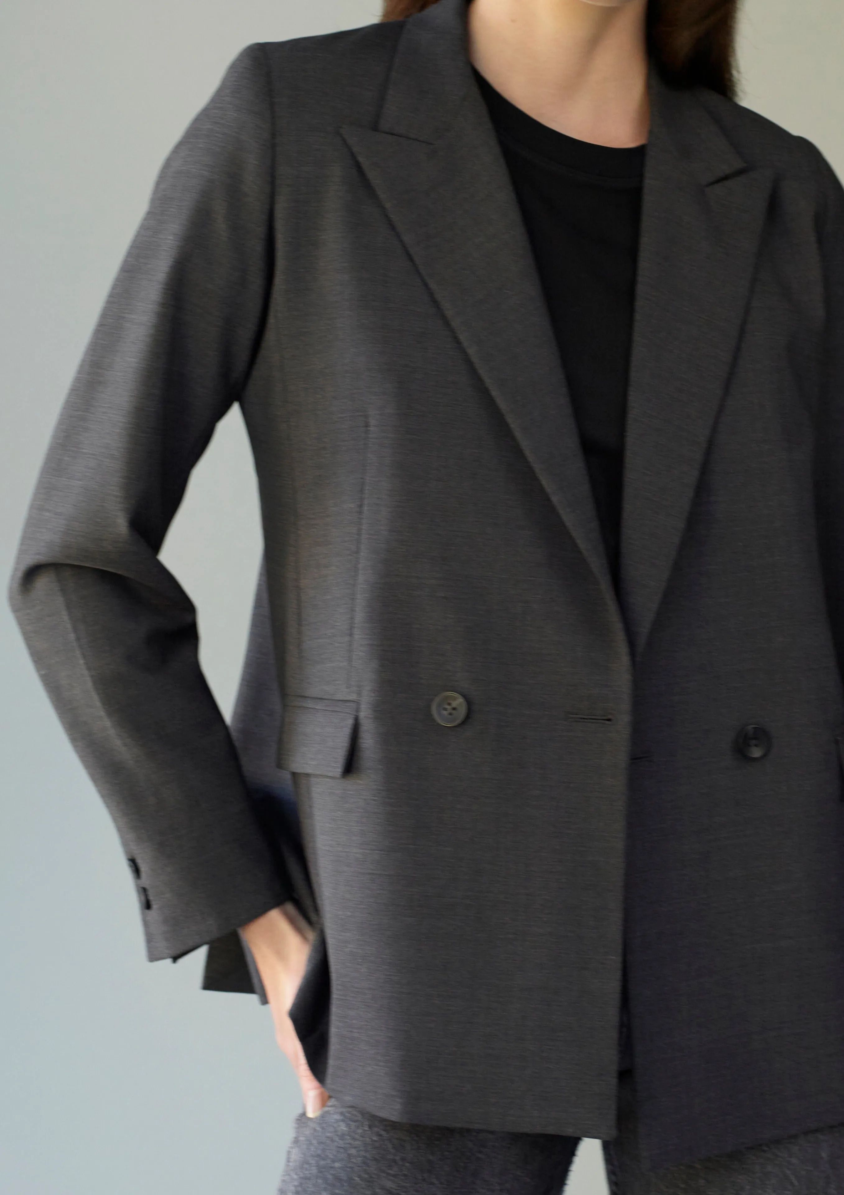 Dark Gray Blazer in Italian Wool