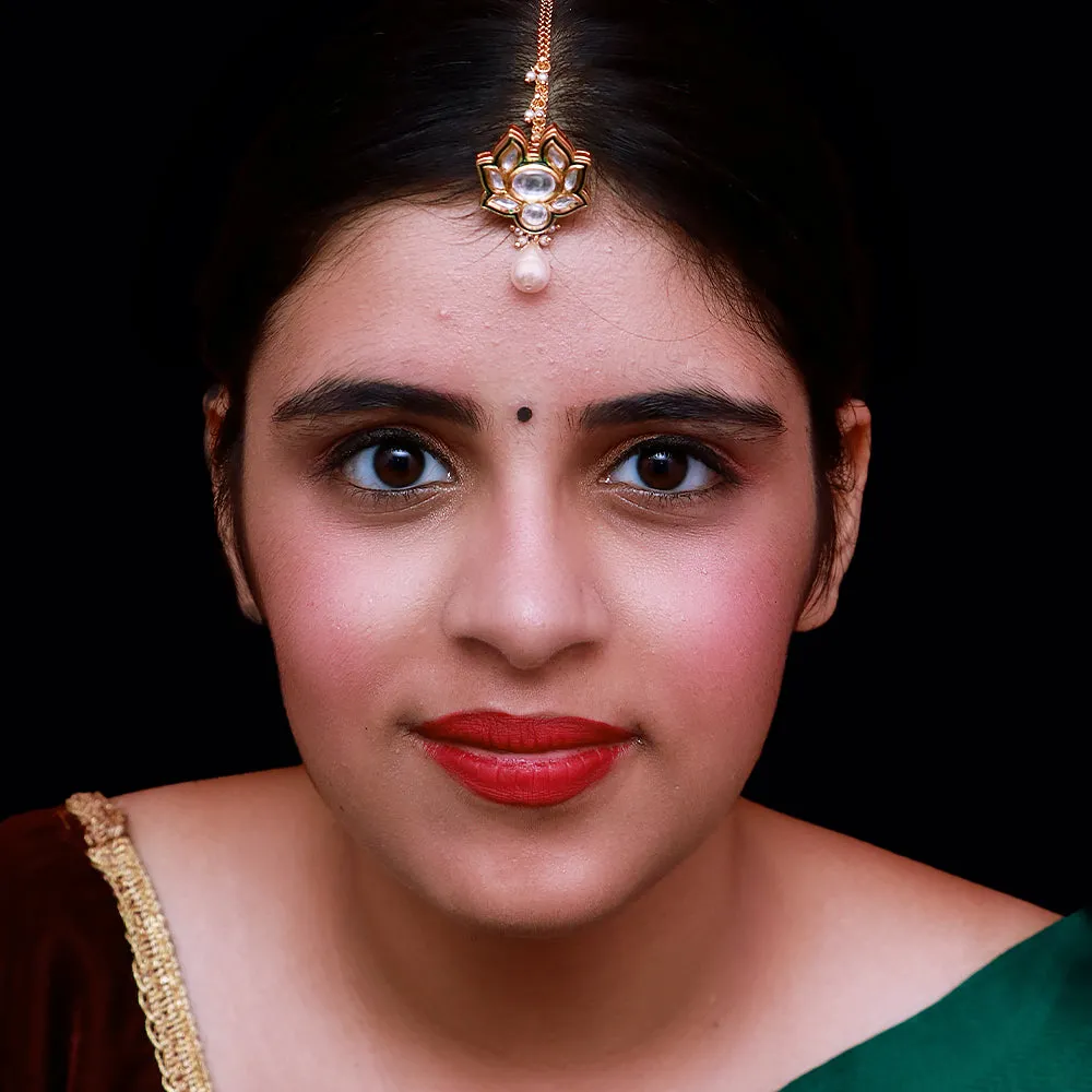 Designer Gold Plated Royal Kundan Maangtikka (D70)