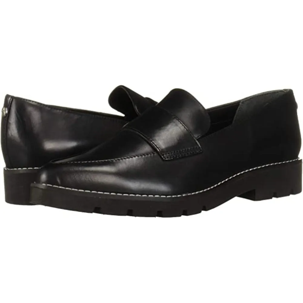 Draco Black Calf Leather Franco Sarto Loafer Flats