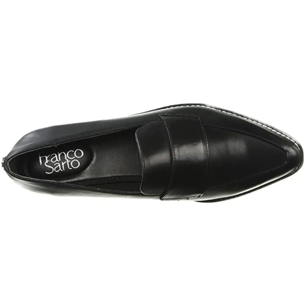 Draco Black Calf Leather Franco Sarto Loafer Flats