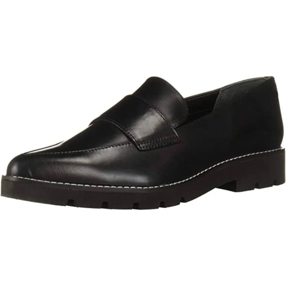 Draco Black Calf Leather Franco Sarto Loafer Flats