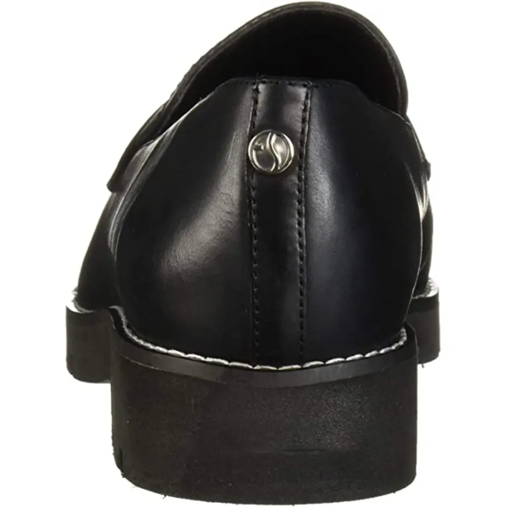 Draco Black Calf Leather Franco Sarto Loafer Flats