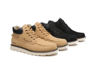EVERAU® Lace Up Ankle Sheepskin Casual Men Boots Summit