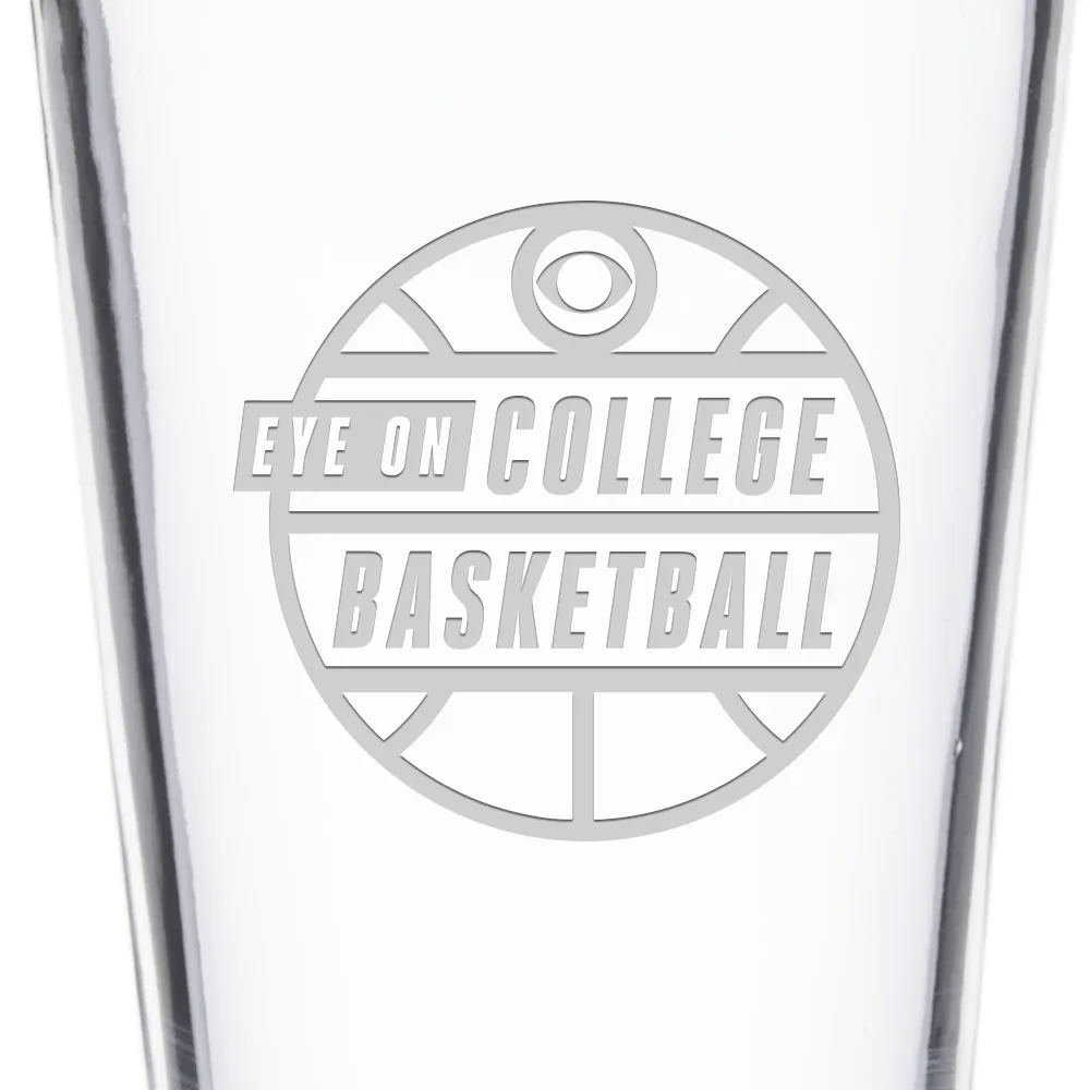 Eye on College Basketball Podcast Logo Laser Engraved Pint Glass