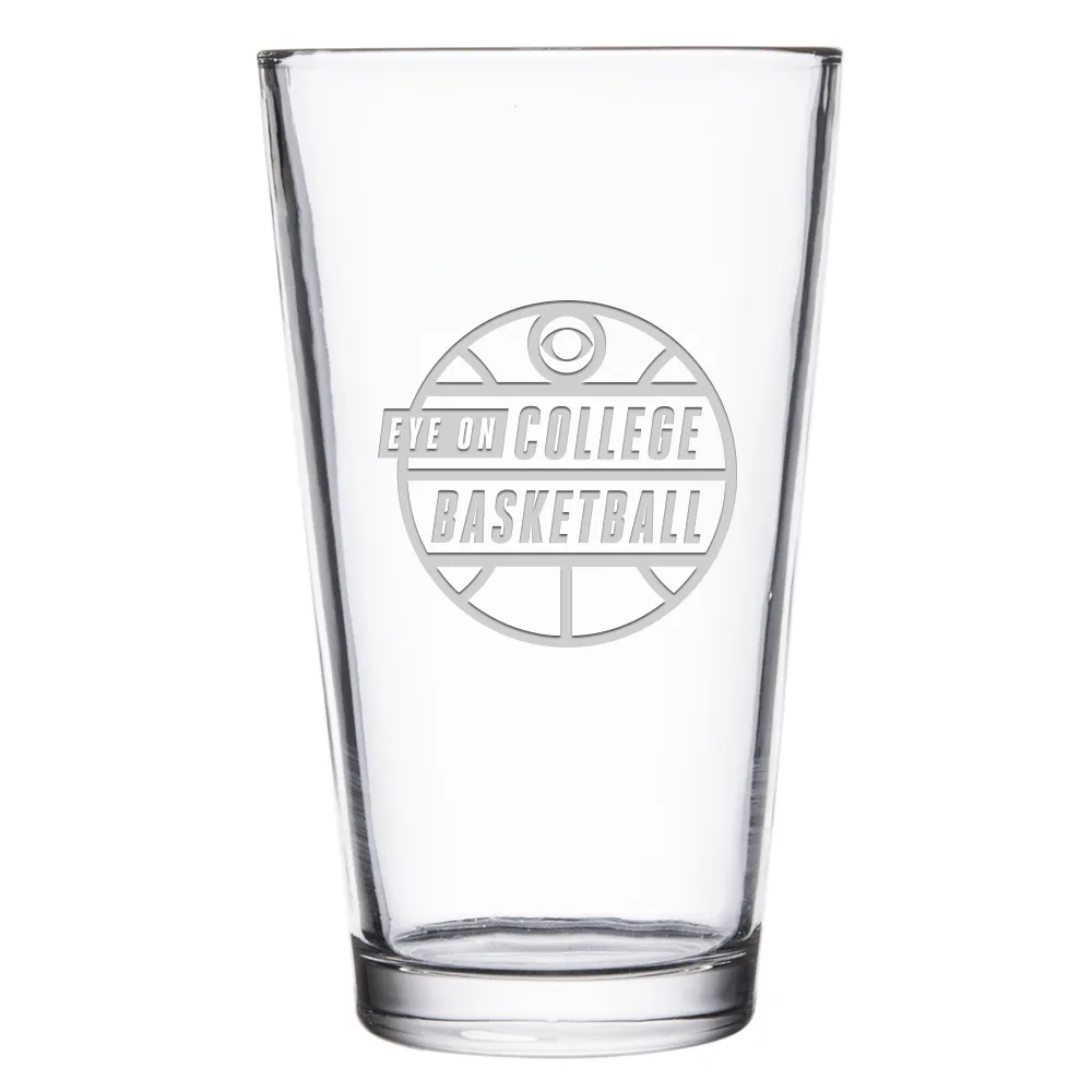 Eye on College Basketball Podcast Logo Laser Engraved Pint Glass