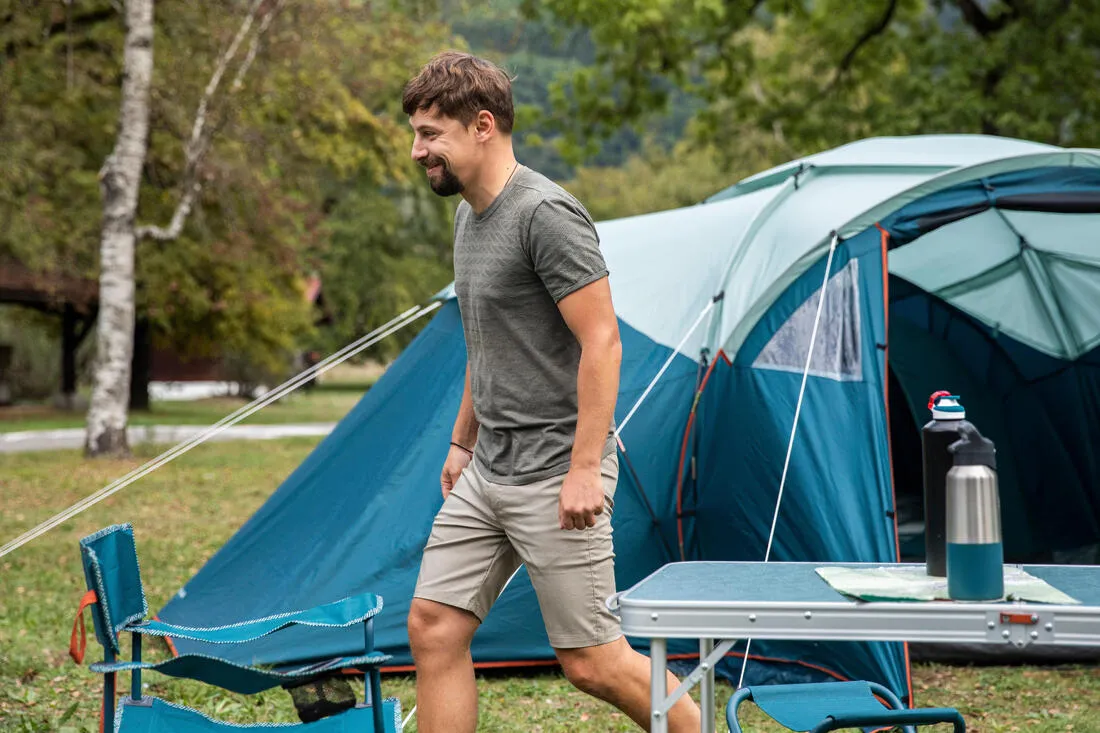 FOLDING CAMPING TABLE - 4 STOOLS - 4 TO 6 PEOPLE - Blue