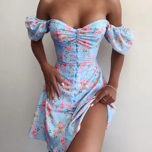 Full Bloom Bubble Sleeve Off Shoulder Dress
