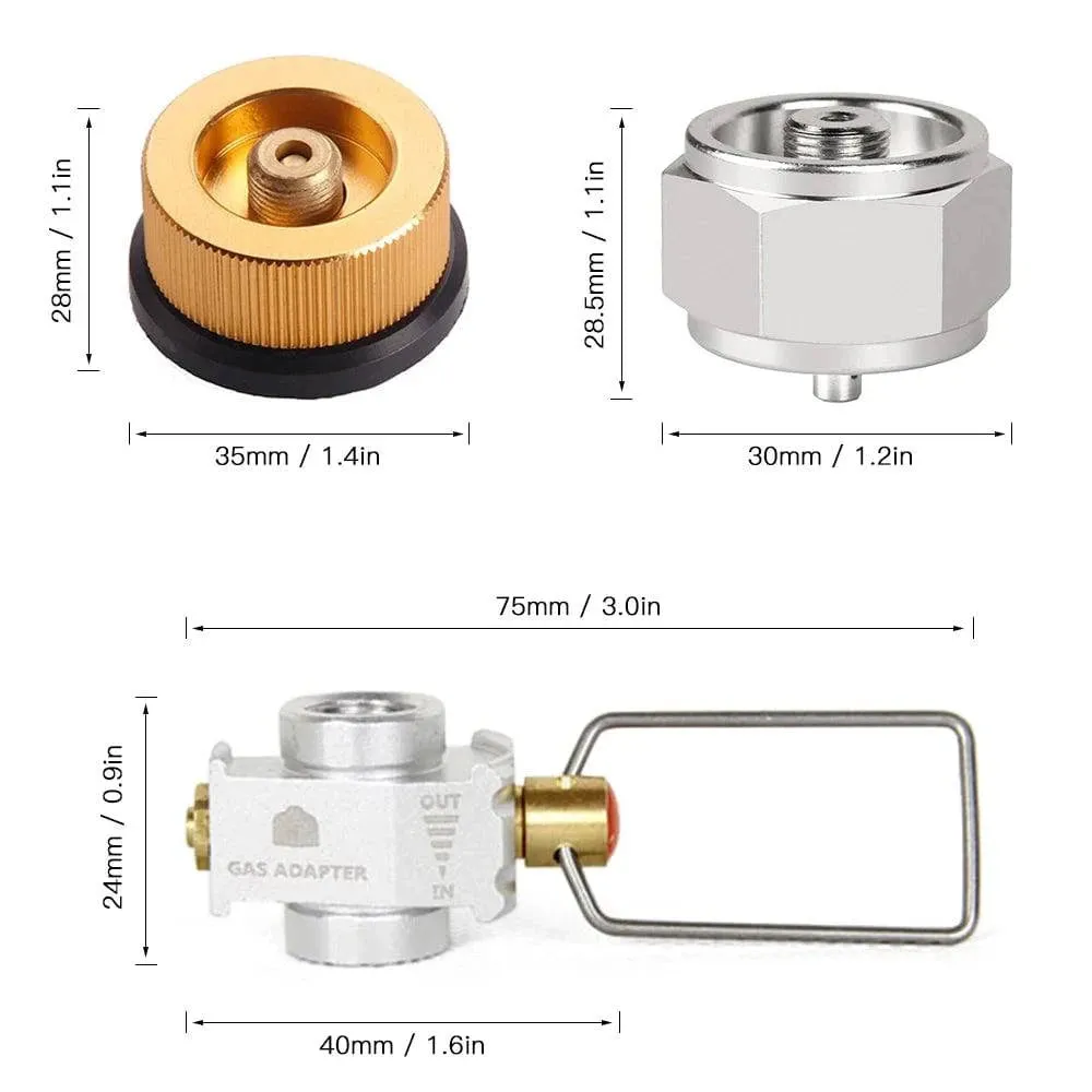 Gas Saver Plus Gas Burner Adapter Convertor Shifter Refill Flat Tank Conversion Adapter Camping Gas Adaptor Valve Aluminum Alloy
