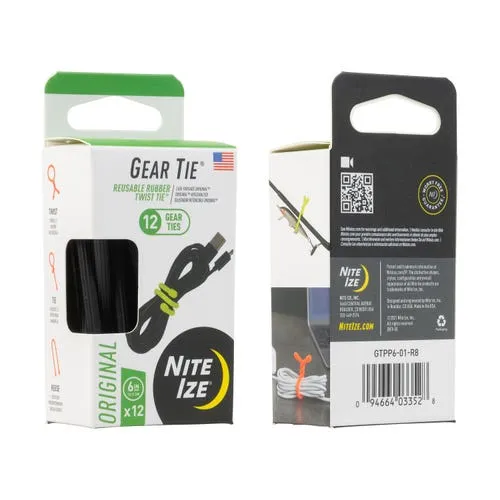GEAR TIE PROPACK 6INCH - 12 PK