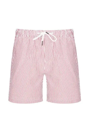 Lightweight Striped Shorts - Burgundy