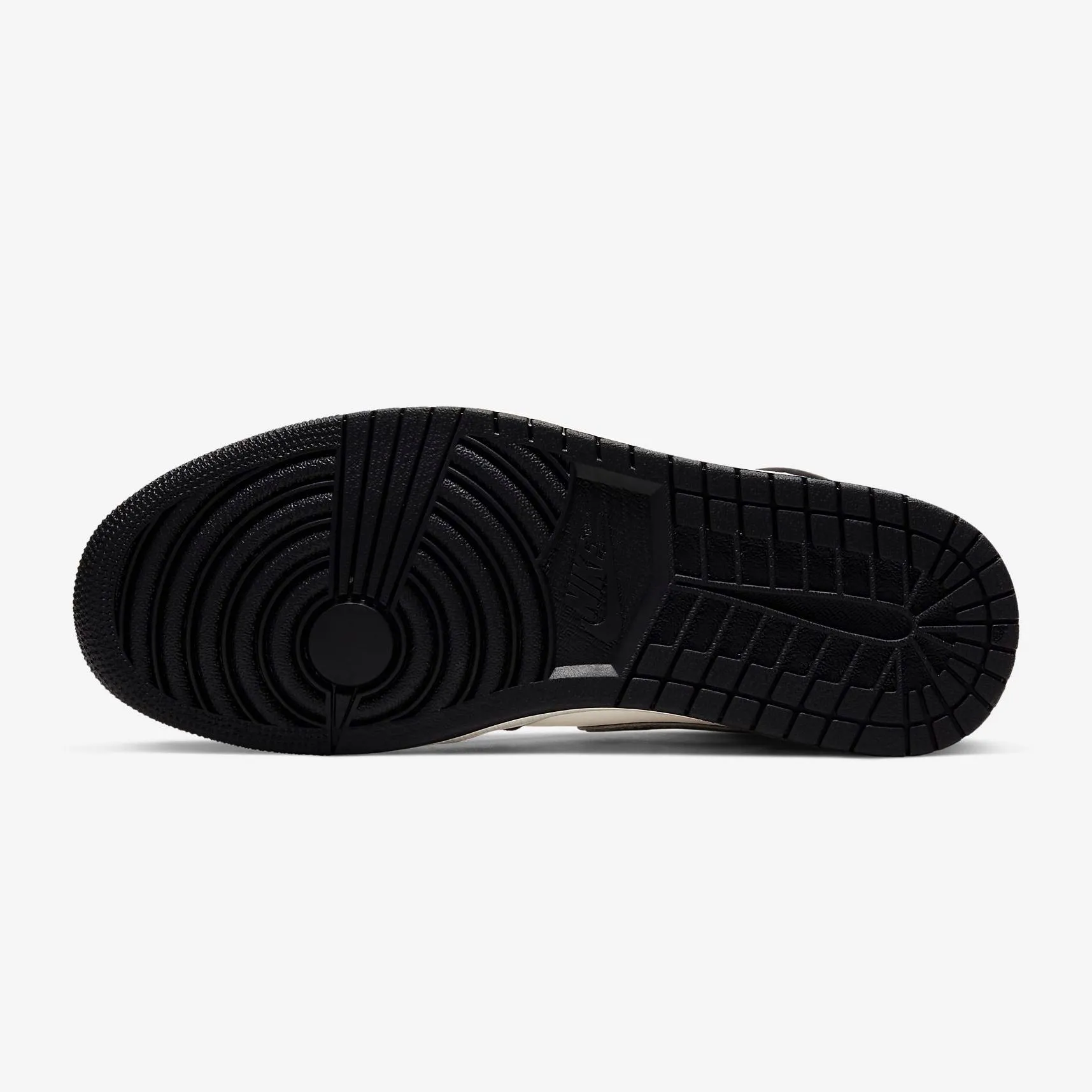 Men's Air Jordan 1 Mid Satin Embroidered Swoosh (Black Sail Smoke Grey)(852542-011)