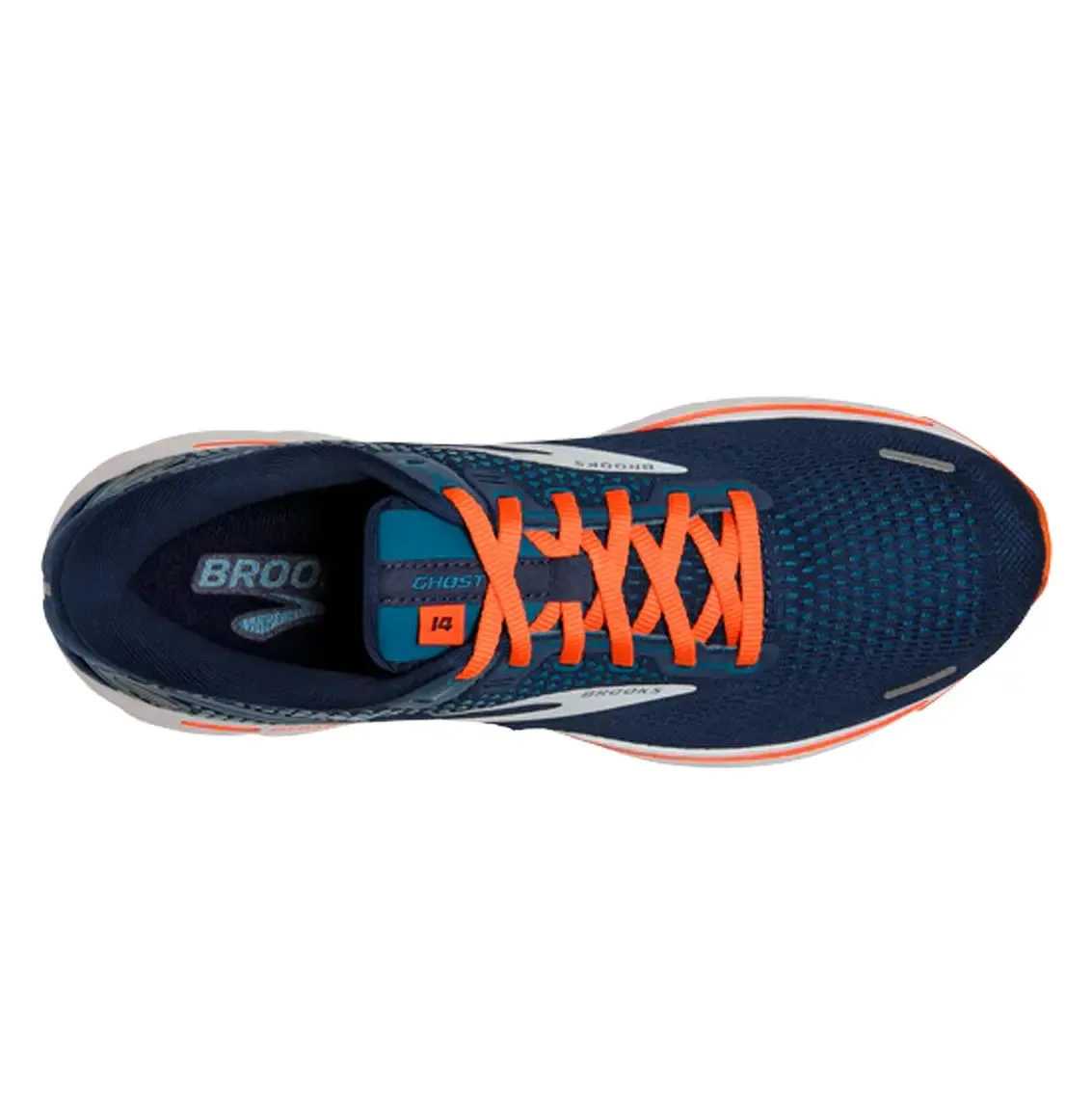 Mens Brooks Ghost 14 - Titan Teal / Flame