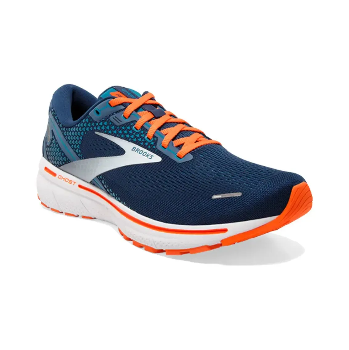 Mens Brooks Ghost 14 - Titan Teal / Flame