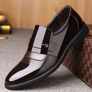 Men's Classic Patent PU Leather Business Dress Shoes