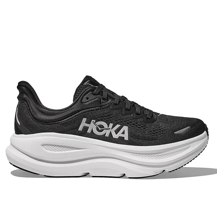 Mens Hoka Bondi 9 Extra Wide in Black/White