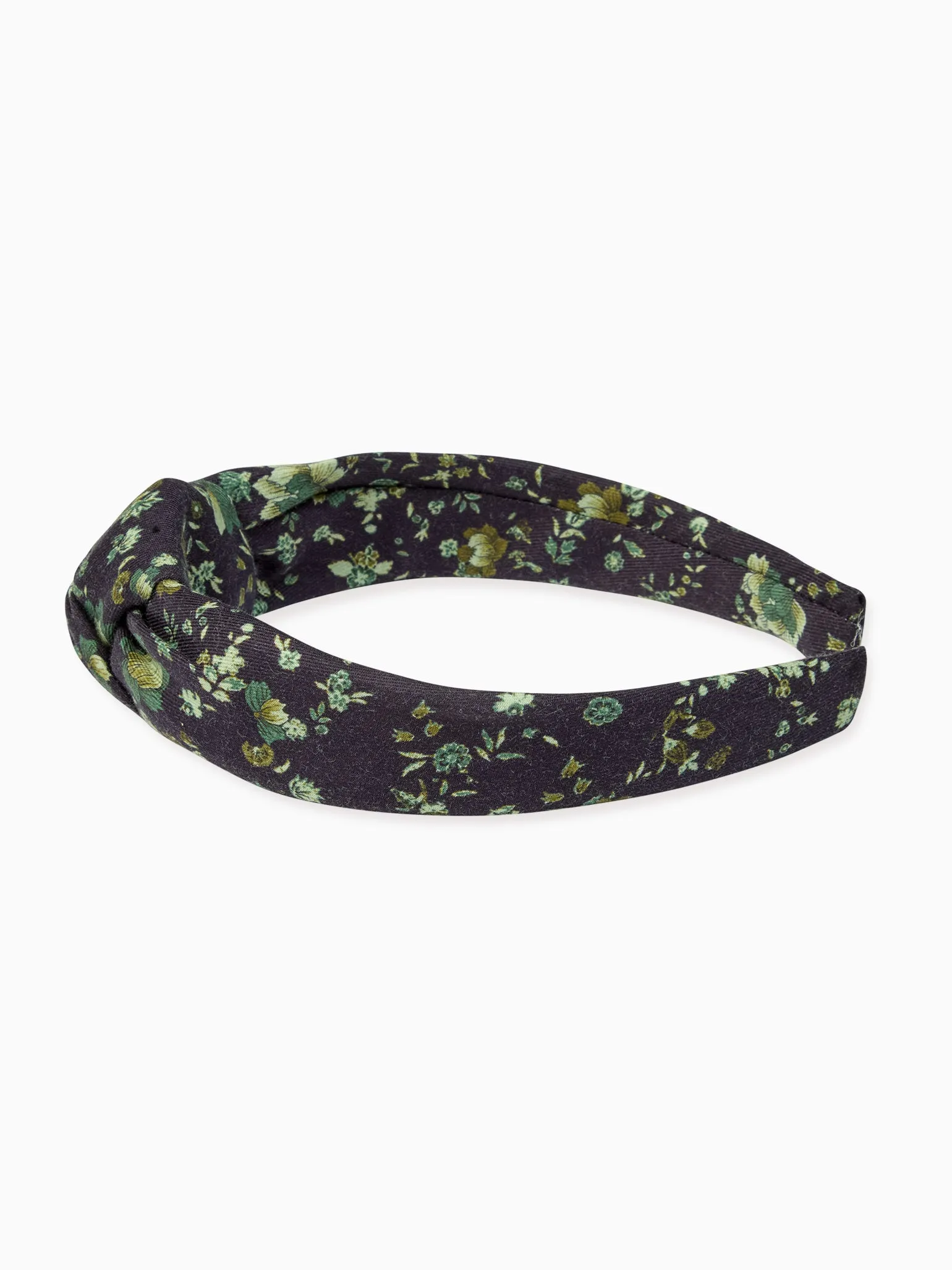 Navy Floral Girl Top Knot Headband