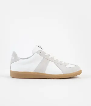 Novesta All Leather German Army Trainer Shoes - White / 003 Transparent